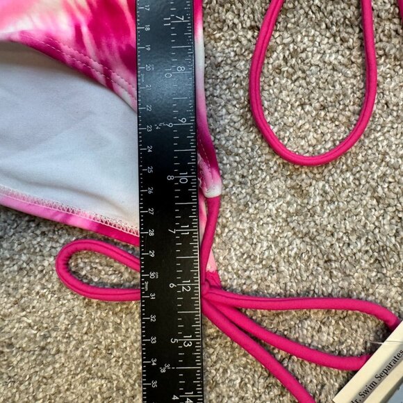Y2K Vintage Bikini Swimsuit S Small M Medium Pink Tie-Dye Hi Cut Waist 2 Piece - Picture 4 of 9